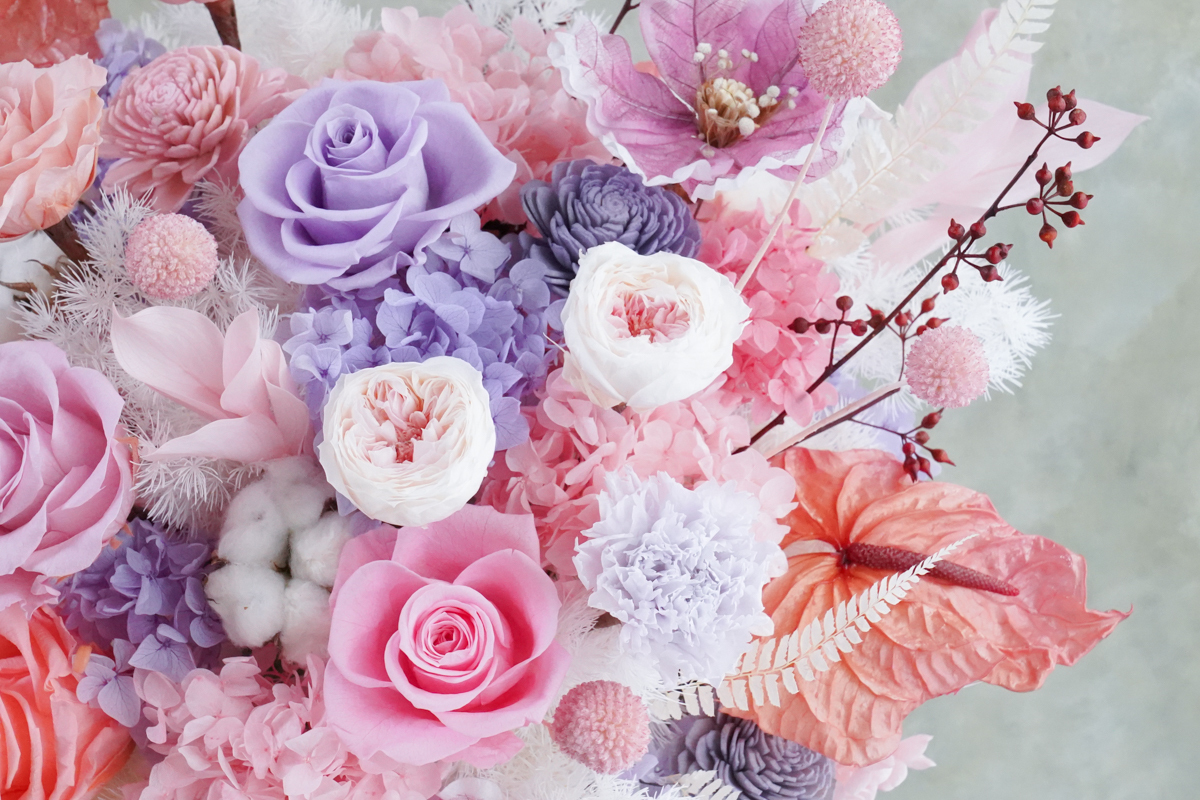 粉色開幕盆花,長官升遷送花推薦,台北開幕盆栽送花服務,永生花粉色,粉色玫瑰花234