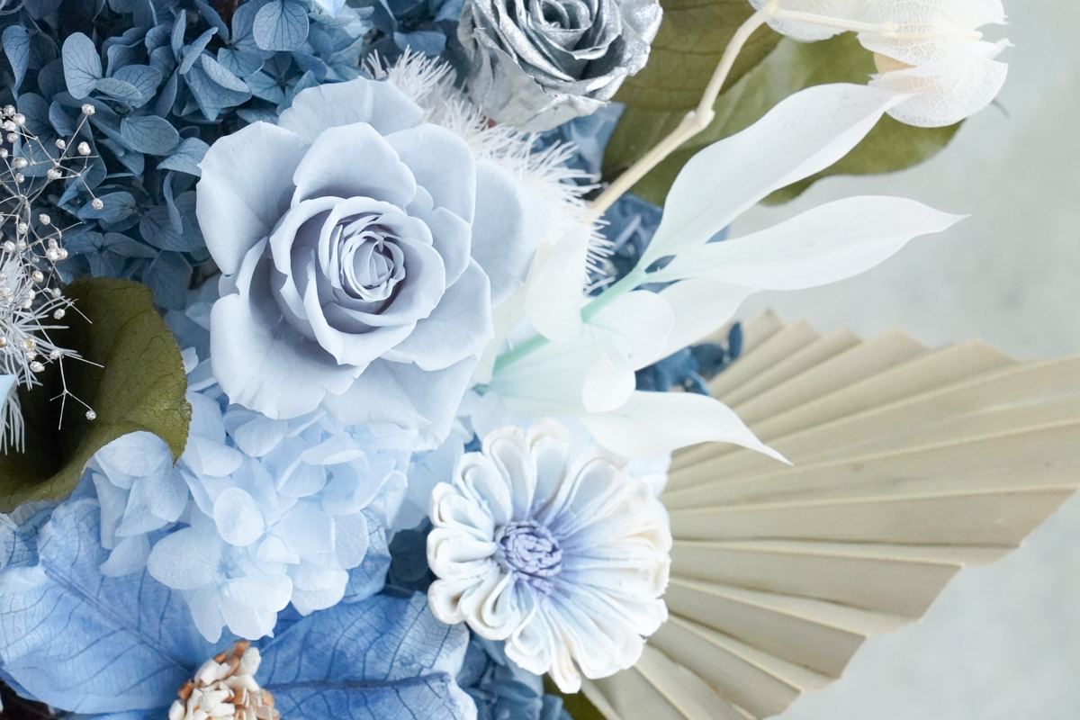 藍色永生花開幕盆花,升遷盆花推薦,台北代客送花服務,長官升遷送花推薦,藍色永生花特寫14