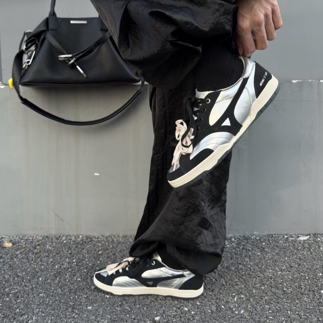 MIZUNO CT CLUB 黑銀 復古拼色 雙鞋帶 板鞋 薄底鞋 美津濃 D1GH261013