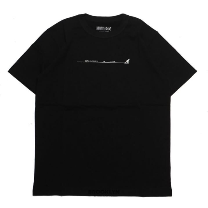 【下殺↘ $399】KANGOL 短T 黑色 時間線 背面大LOGO 短袖 上衣 男 6125100620