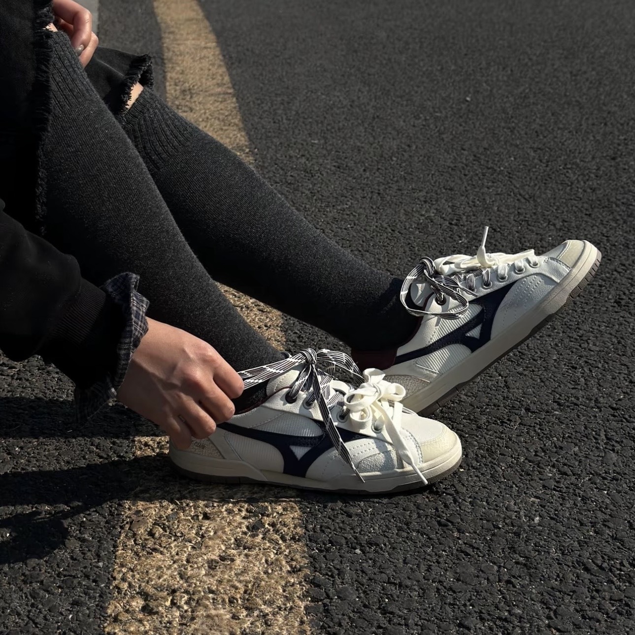 MIZUNO CT CLUB 淺米黃 雙鞋帶 復古拼色 雙鞋帶 板鞋 薄底鞋 美津濃 D1GH261010