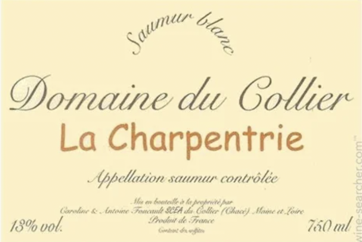 Domaine du Collier Saumur Blanc La Charpenterie 2015