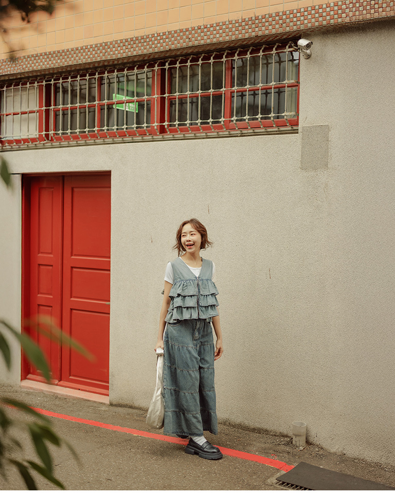 Washed two-way zipper cake denim vest【01099331】in stock+pre-order