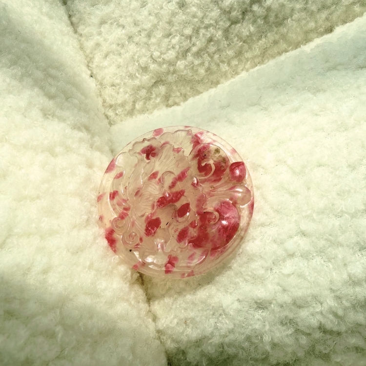 薔薇輝石 玫瑰石 吊墜 天然石水晶 療癒創傷 招愛情桃花