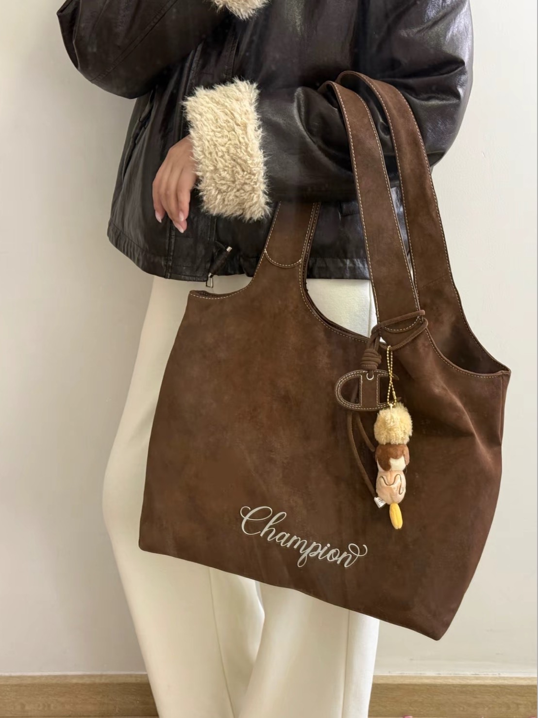 CHAMPION 韓系 草鞋 字母 托特包