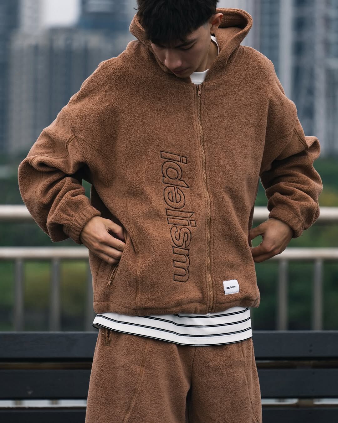 idealism 抓絨 連帽 外套 咖啡/灰 25 A/W Fleece Hoody