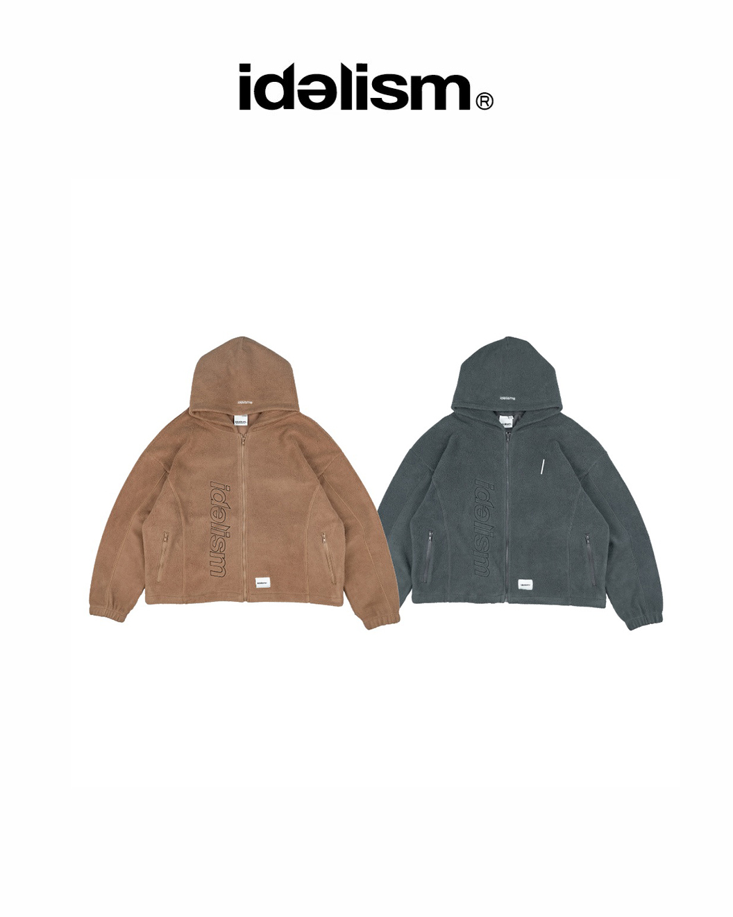 idealism 抓絨 連帽 外套 咖啡/灰 25 A/W Fleece Hoody