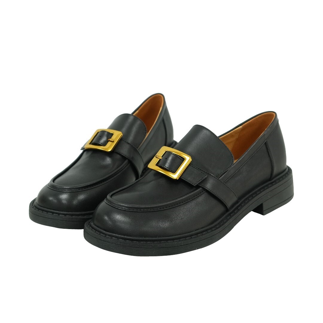 現貨 棕38 英倫皮帶扣樂福鞋- 2色