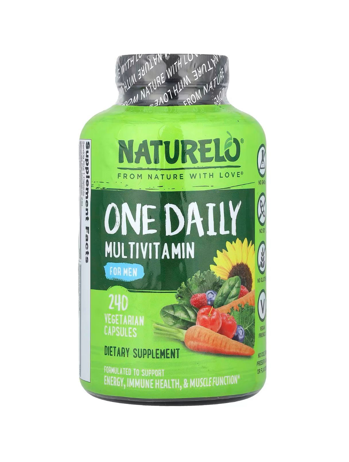 NATURELO One Daily Multivitamin For Men, 240 Vegetarian Capsules