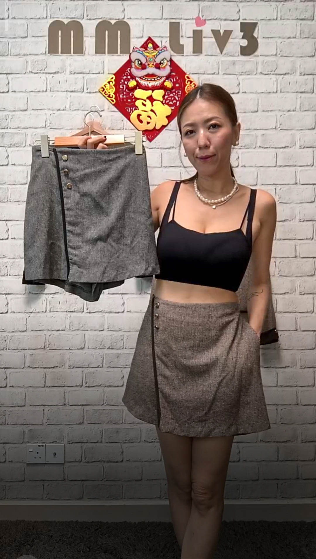 G3605 RM239 ▶️ 3顆釦子褲裙 👉W:68-92cm H:110cm L:41cm