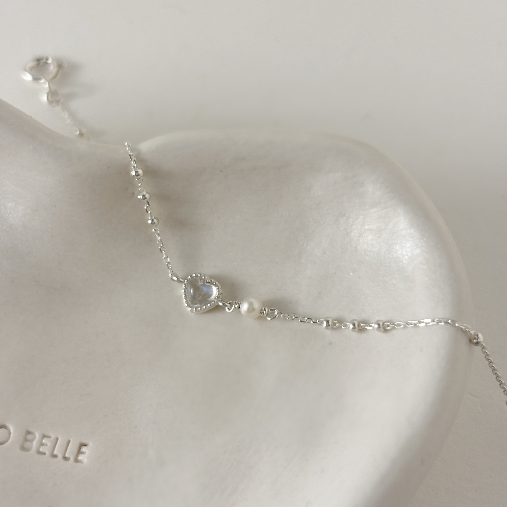 QQ heart月光石珍珠triplets手鏈