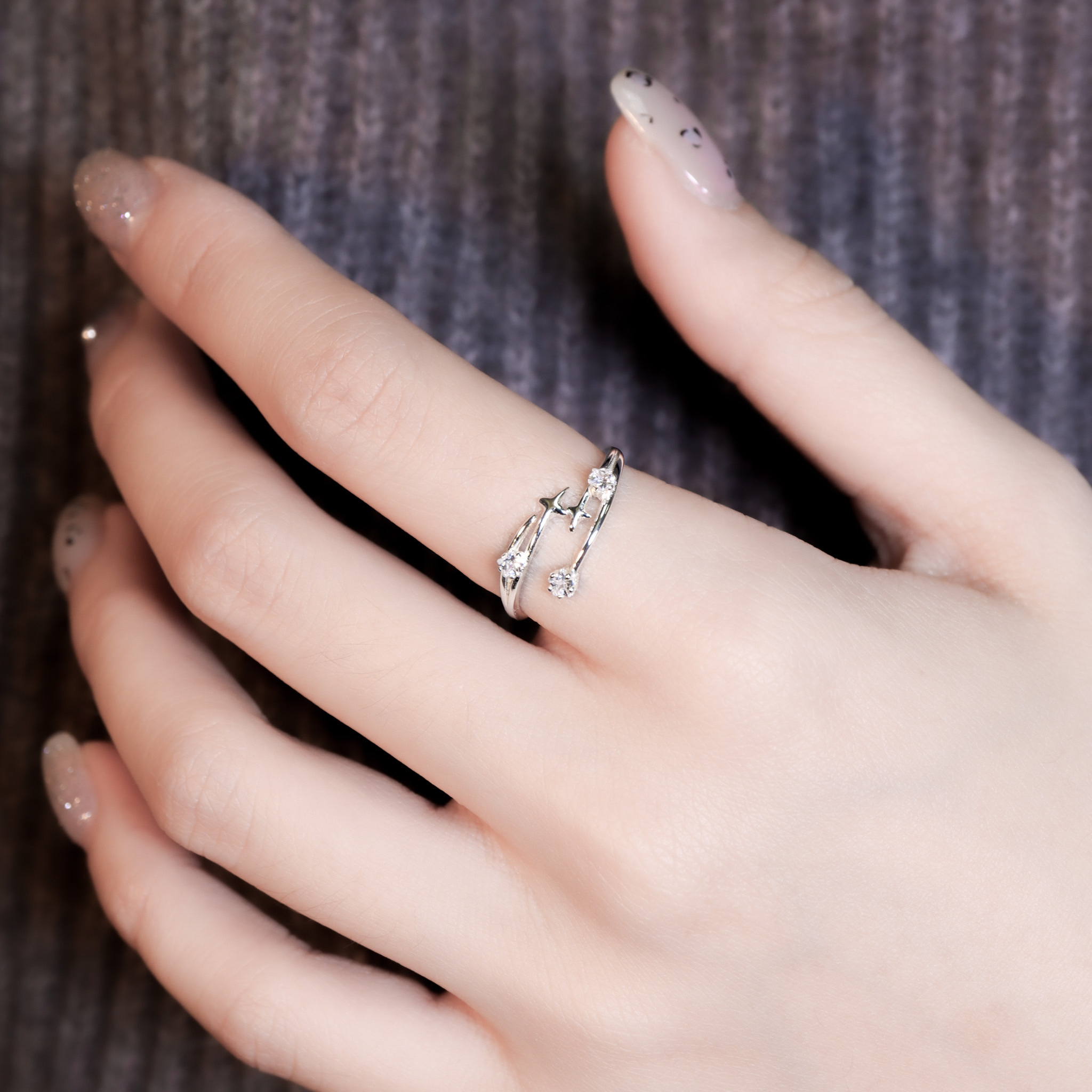 | 925純銀・白金 | 雙人星座戒指 | RI1040 |