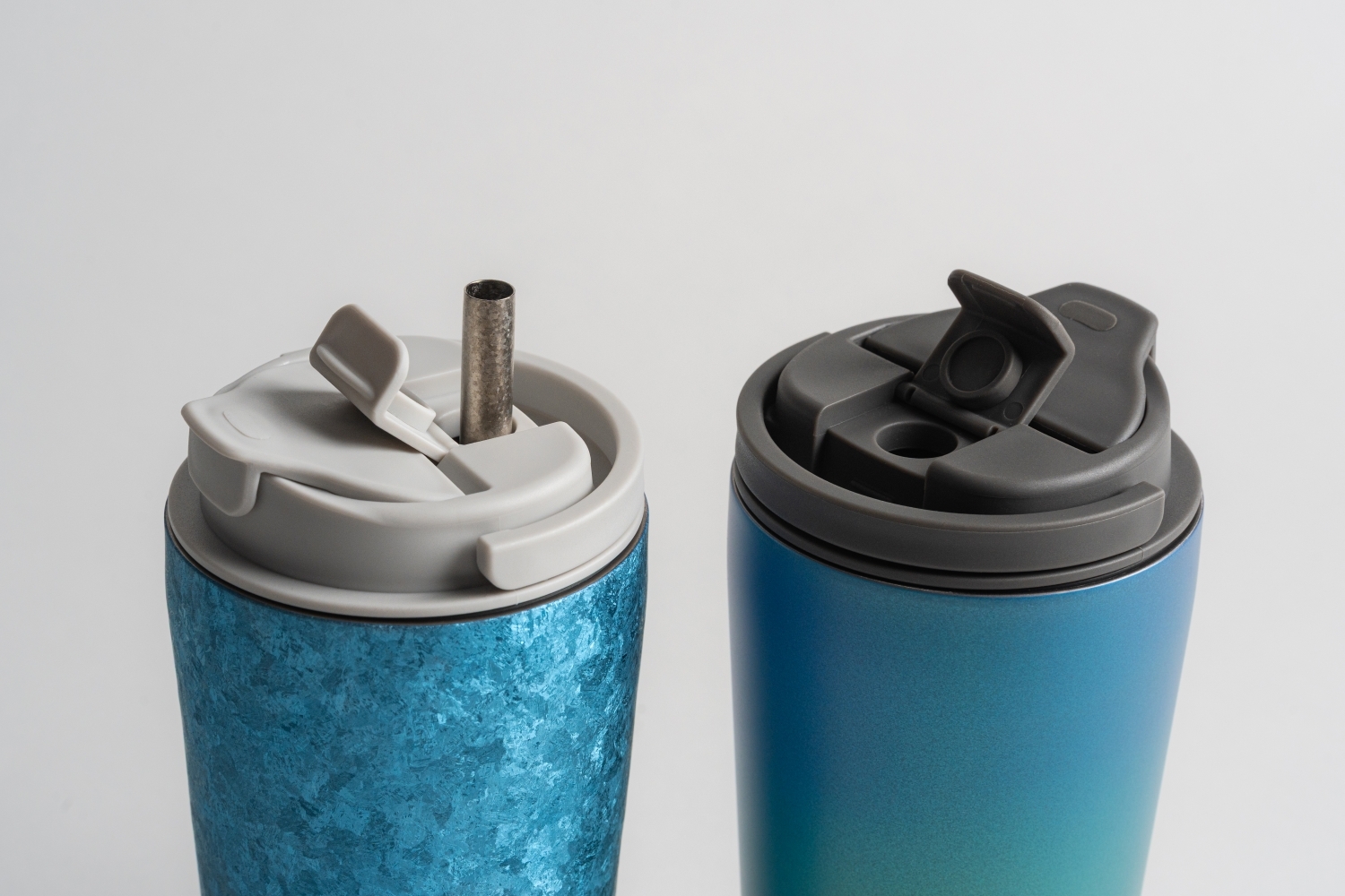 純鈦跳跳杯 MINI｜晶鈦系列｜碧晴藍Ｘ航太灰蓋