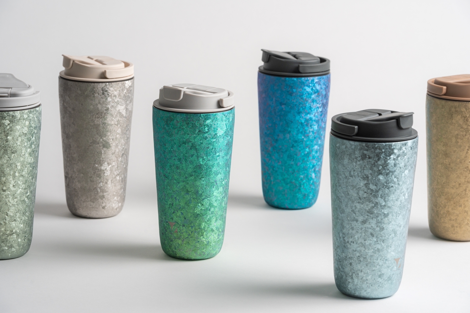 純鈦跳跳杯 MINI｜晶鈦系列｜水嵐青Ｘ航太灰蓋