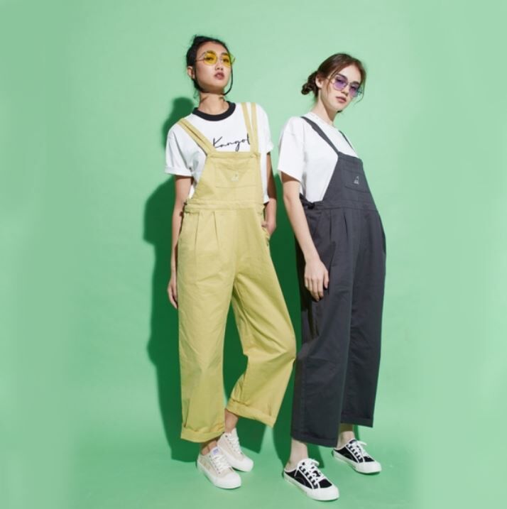 【下殺↘ $599】KANGOL 吊帶褲 深灰 檸檬黃 連身 長褲 女 6222157013 6222157062