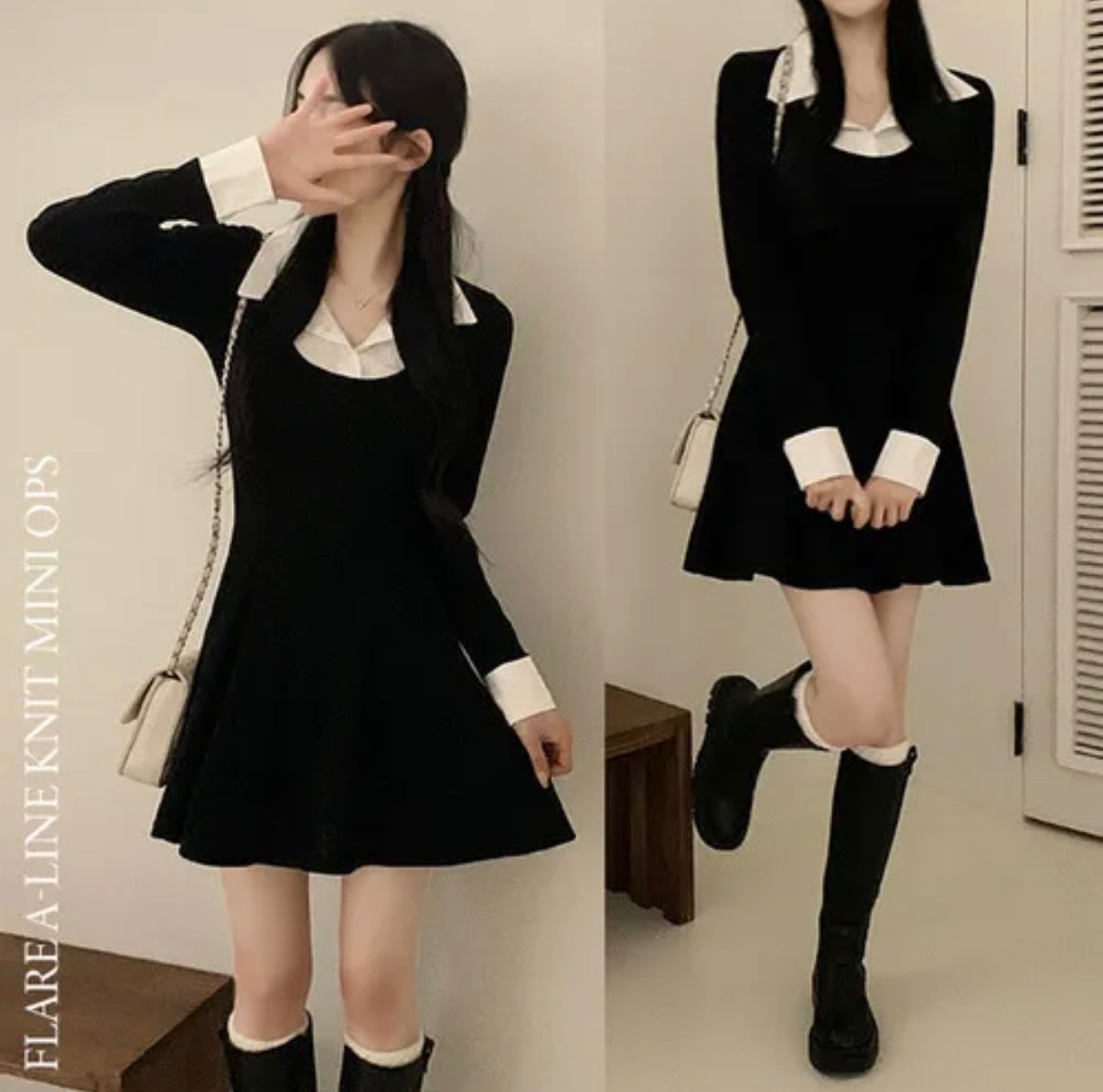 【4/2截單！首批優惠價預訂】KR FLARE A-LINE KNIT MINI OPS（2色）