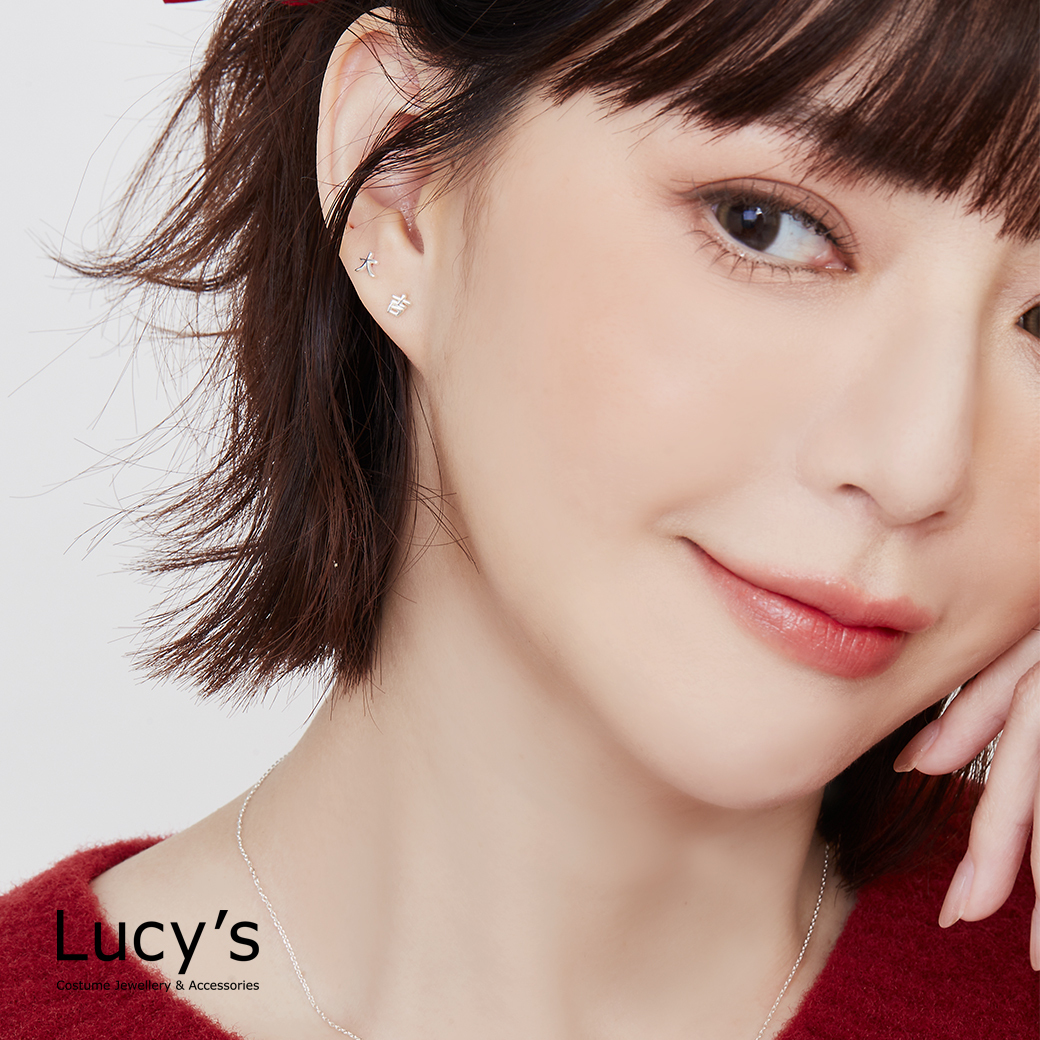 925純銀 大吉 轉珠耳環 (129564)