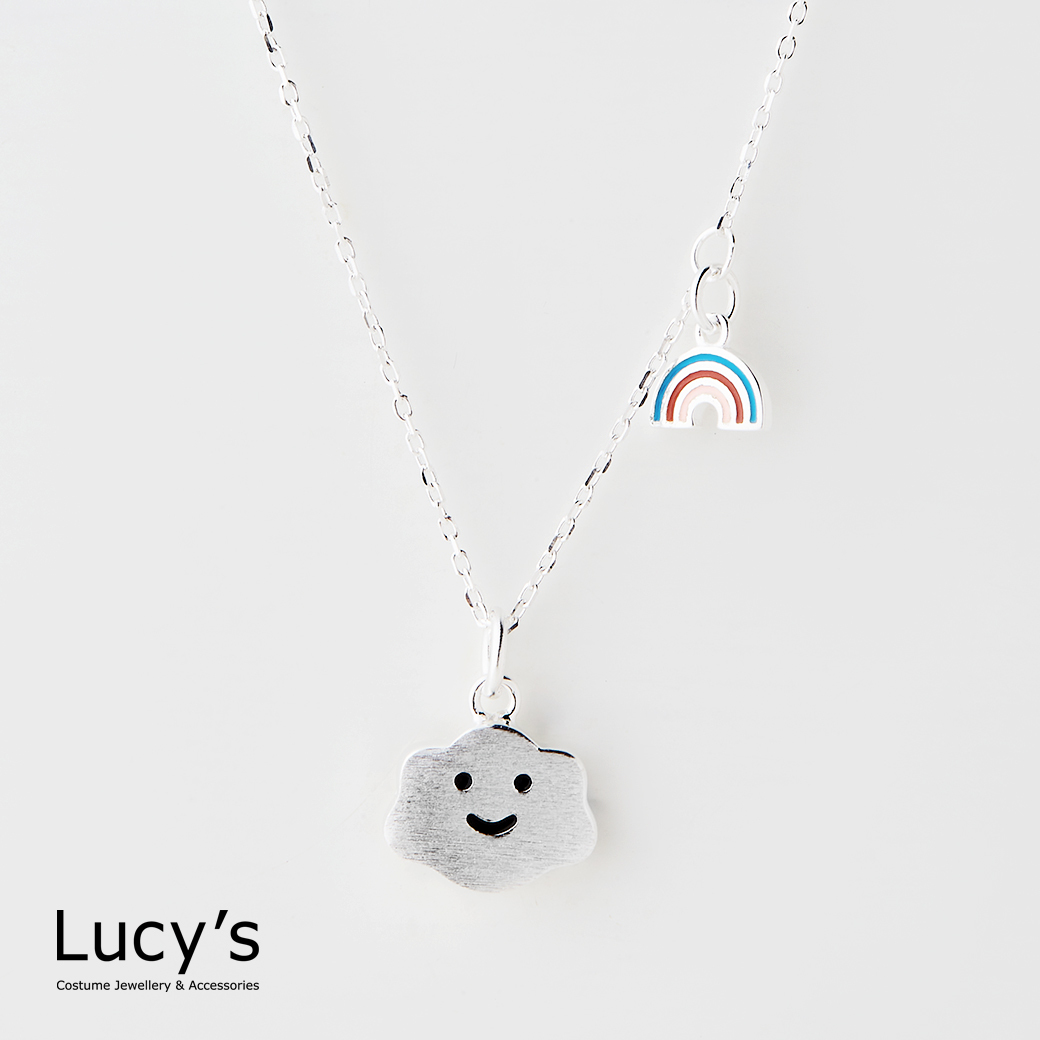 925純銀 彩虹雲朵 項鍊 (126259)