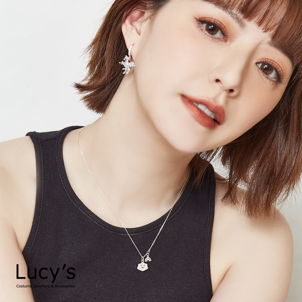 925純銀 彩虹雲朵 項鍊 (126259)