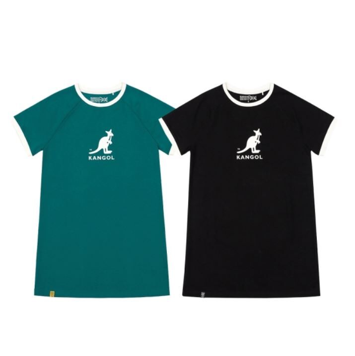 【下殺↘ $499】KANGOL 洋裝 白滾邊 連身 長版T 洋裝 女 6222158220 6222158273