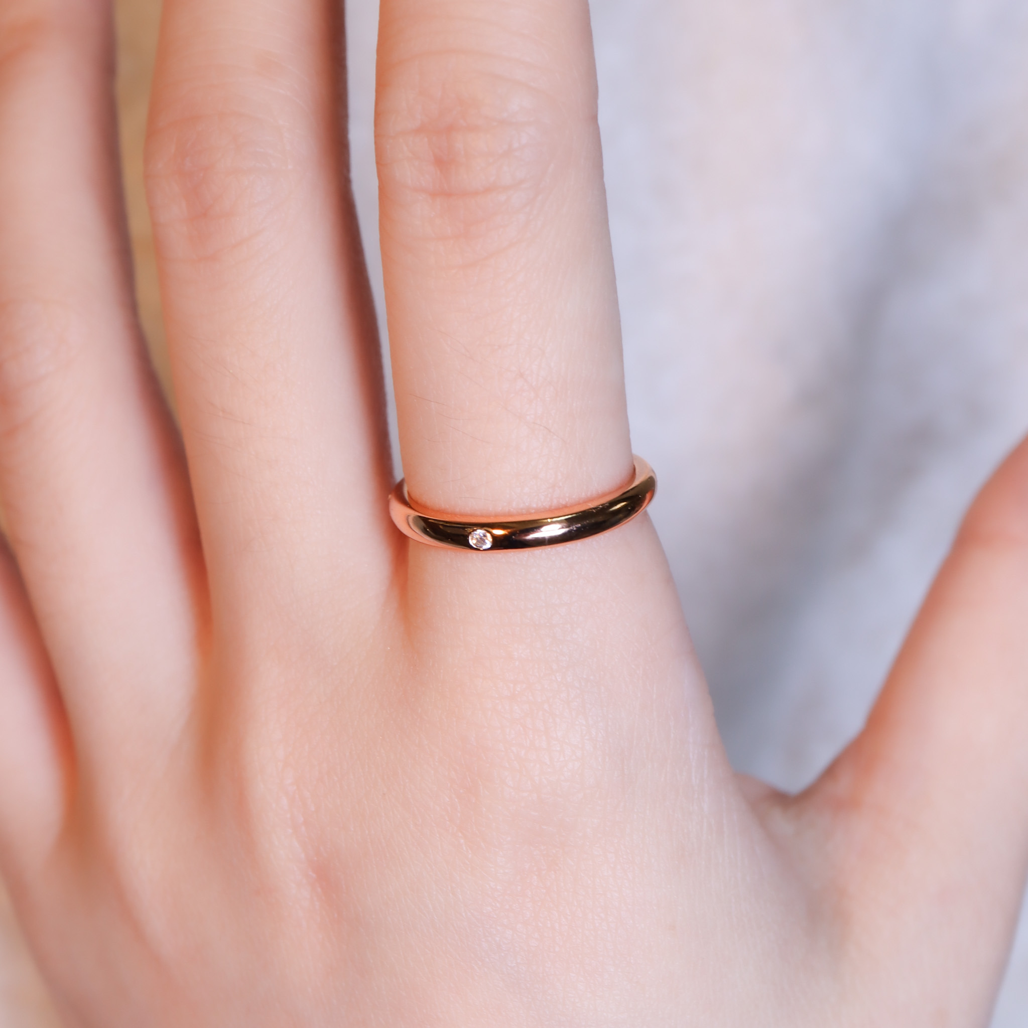 | 925純銀・ 厚鍍玫瑰金 ・莫桑石 | 鑽光銀河起點戒指 | RI1036 |