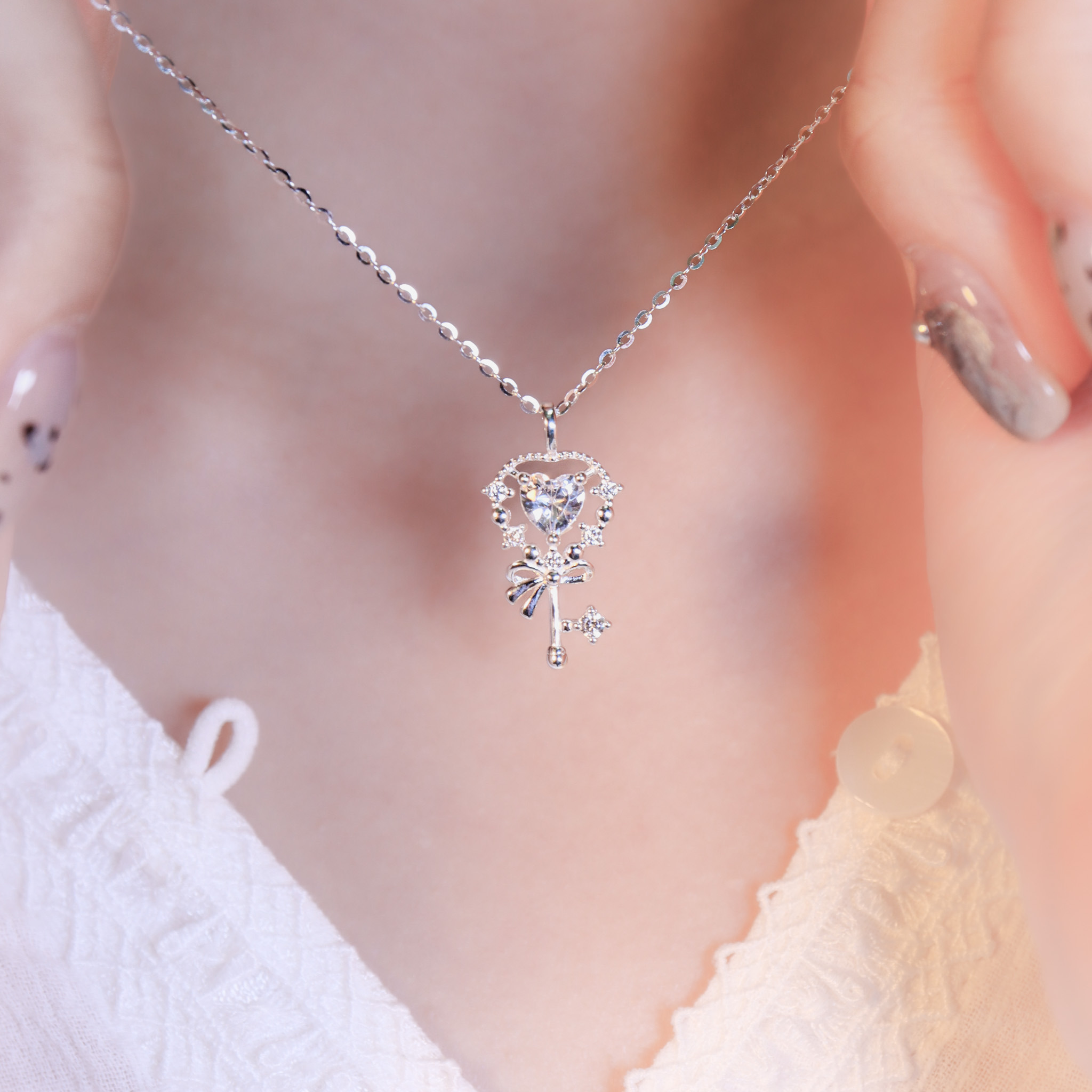 | 925純銀・白金 | 愛意伊始鎖匙項鍊 | NE1576 |