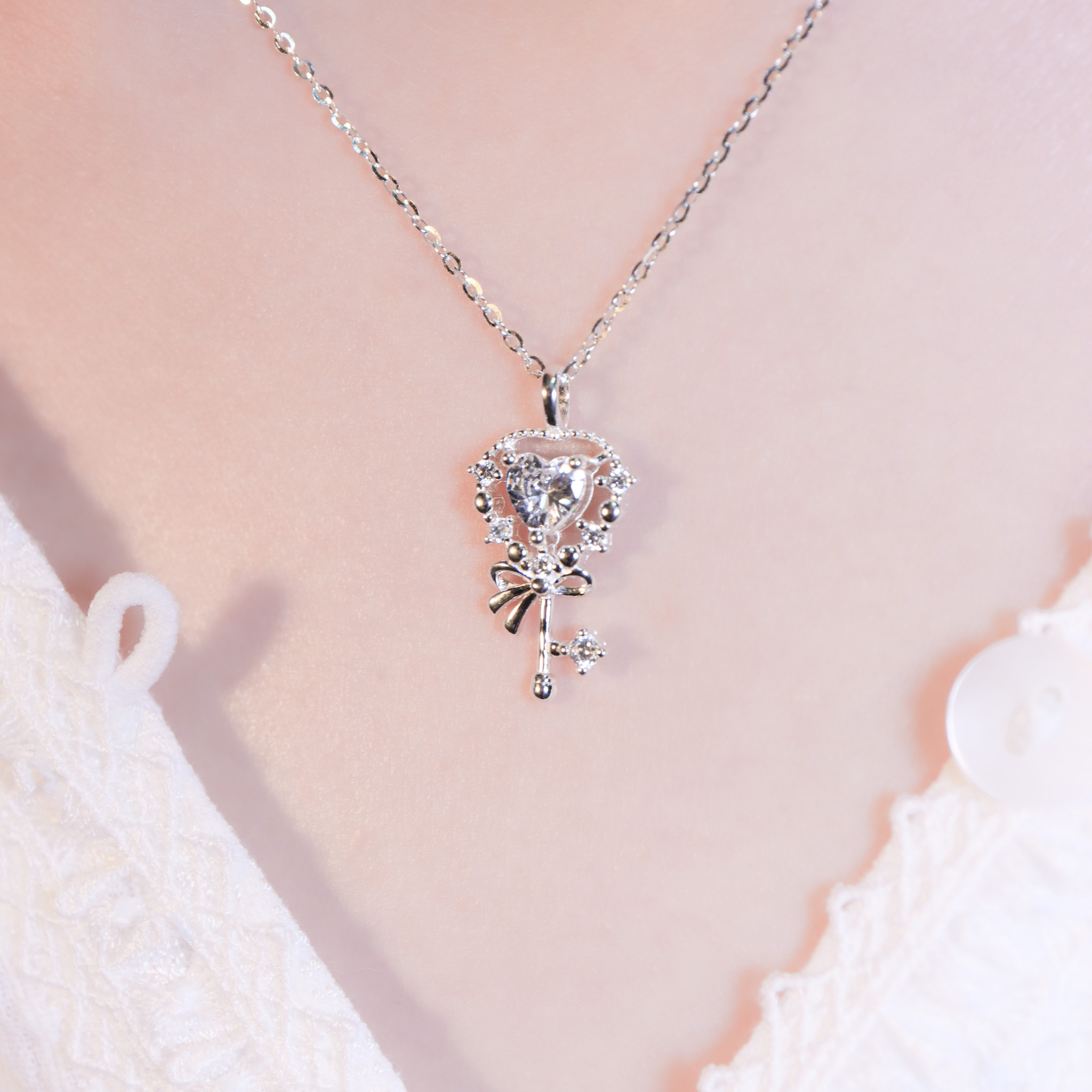 | 925純銀・白金 | 愛意伊始鎖匙項鍊 | NE1576 |