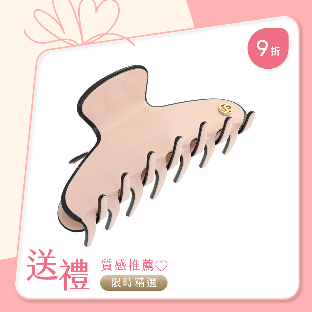 L. ERICKSON 滾邊雙色抓夾〈粉紅 / 黑〉