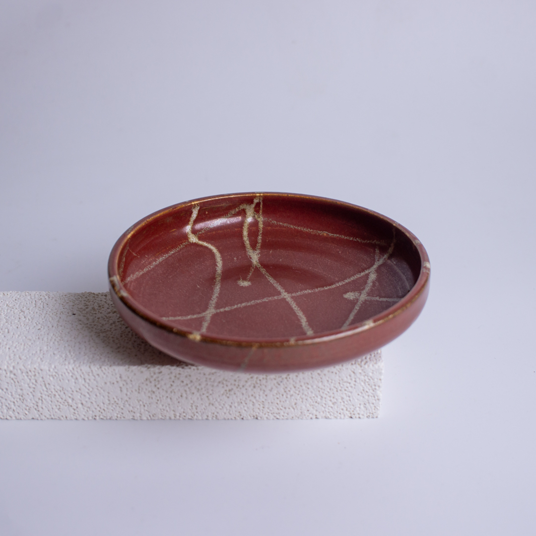 金色花紋壺承／平盤