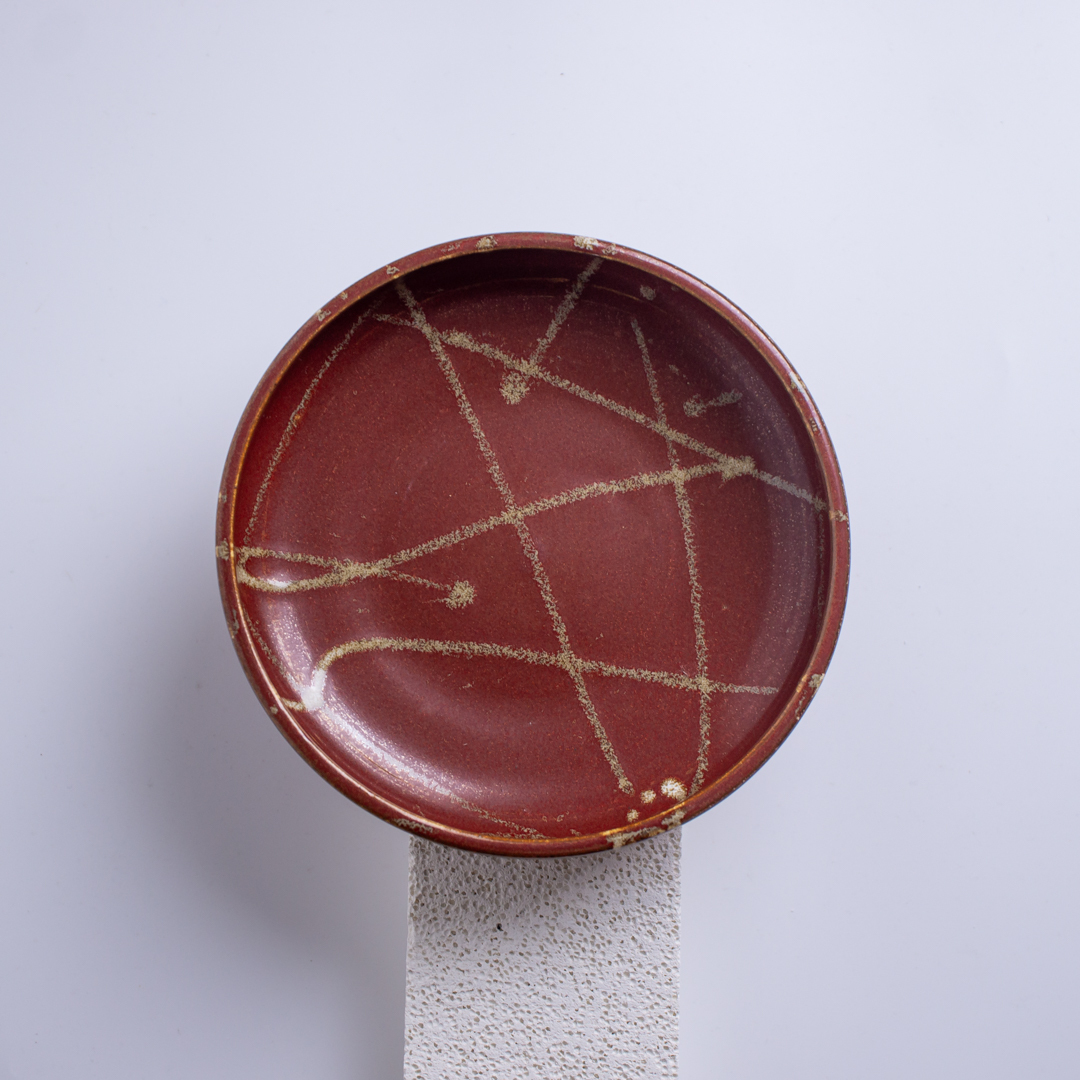 金色花紋壺承／平盤