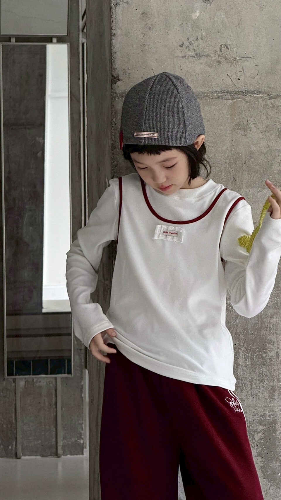 小學院滾邊層次感上衣