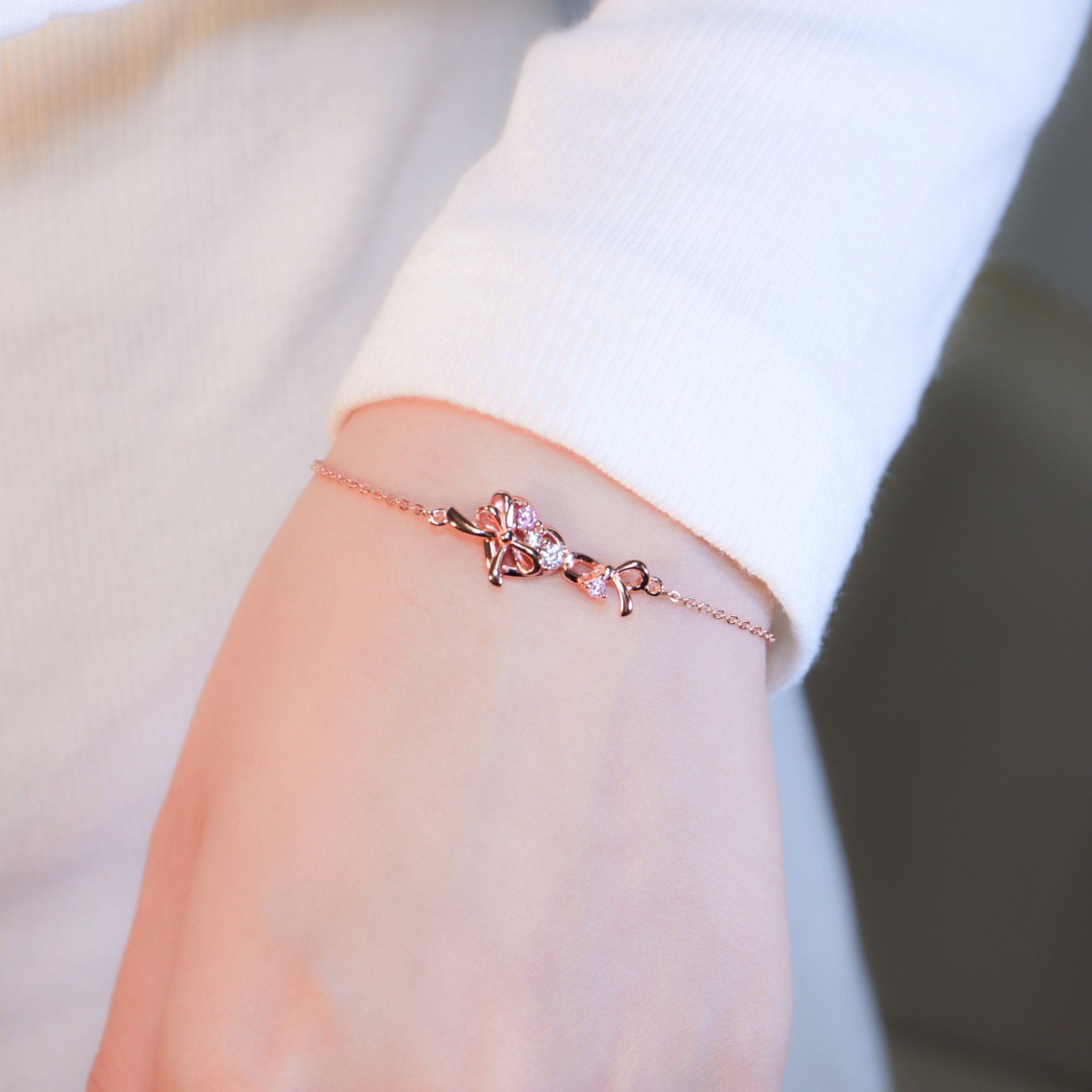 | 925純銀・ 玫瑰金 | 專屬心意結手鏈 | BR1500 |