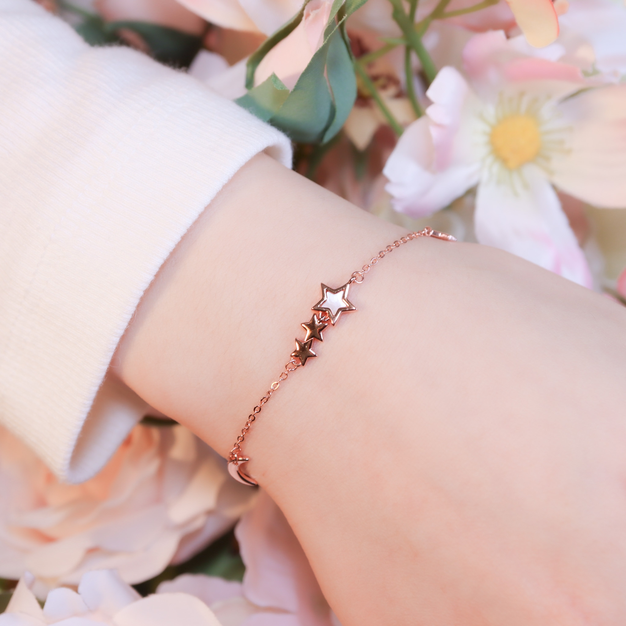 | 925純銀・ 玫瑰金 | 一直陪著你手鏈 | BR1495 |