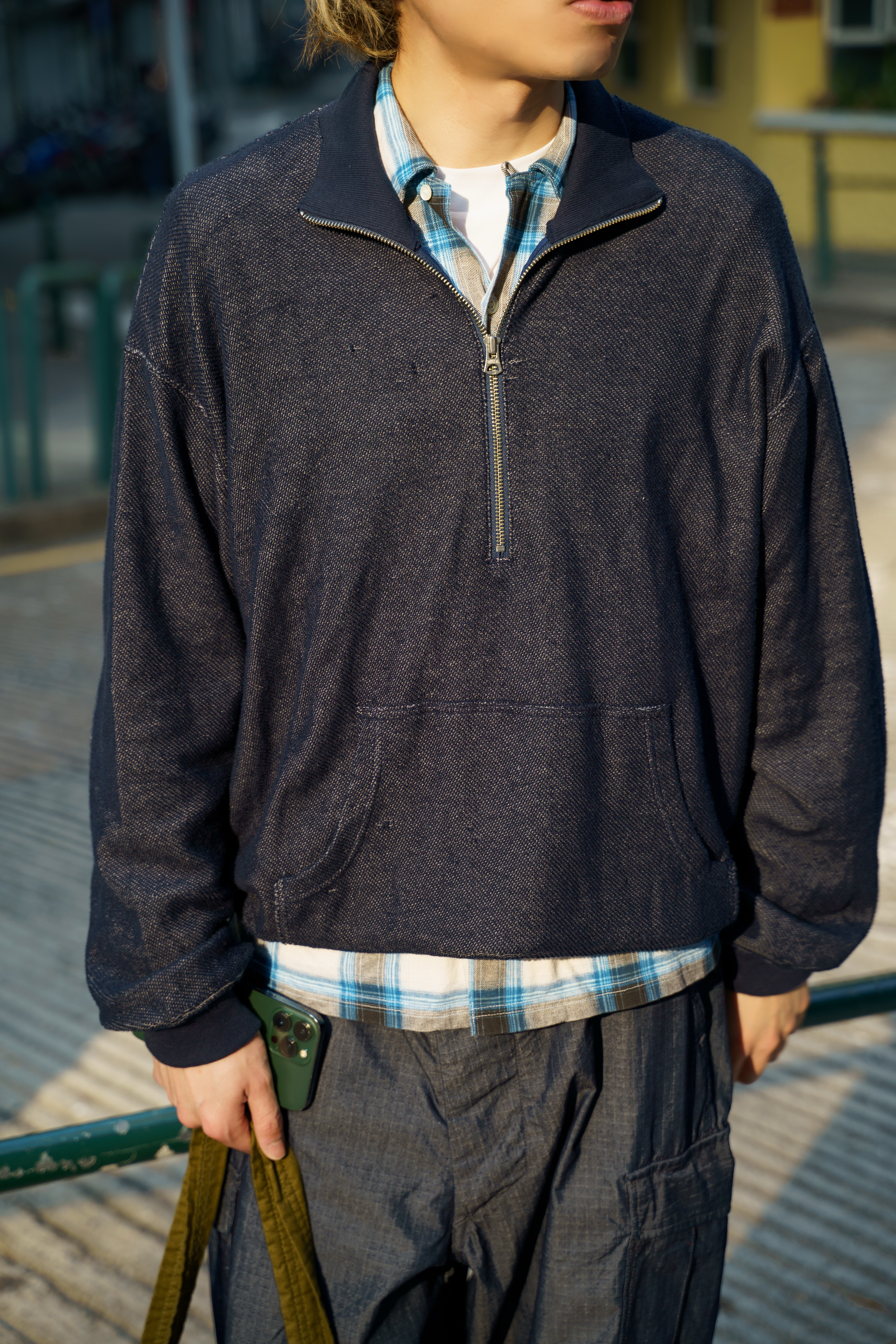 mocT｜BACK FLEECE HALF ZIP SWEAT P/O