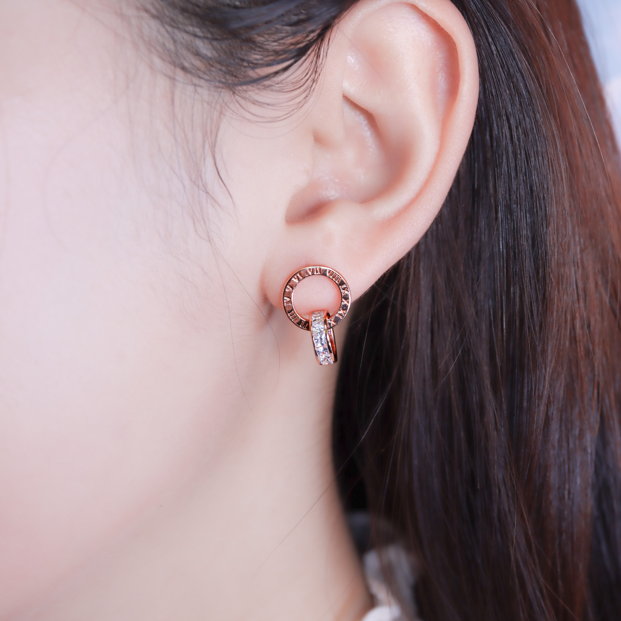 | 925純銀・白金・玫瑰金 | 數著我們的日子耳環 (銀/玫瑰金) | EA1117 |