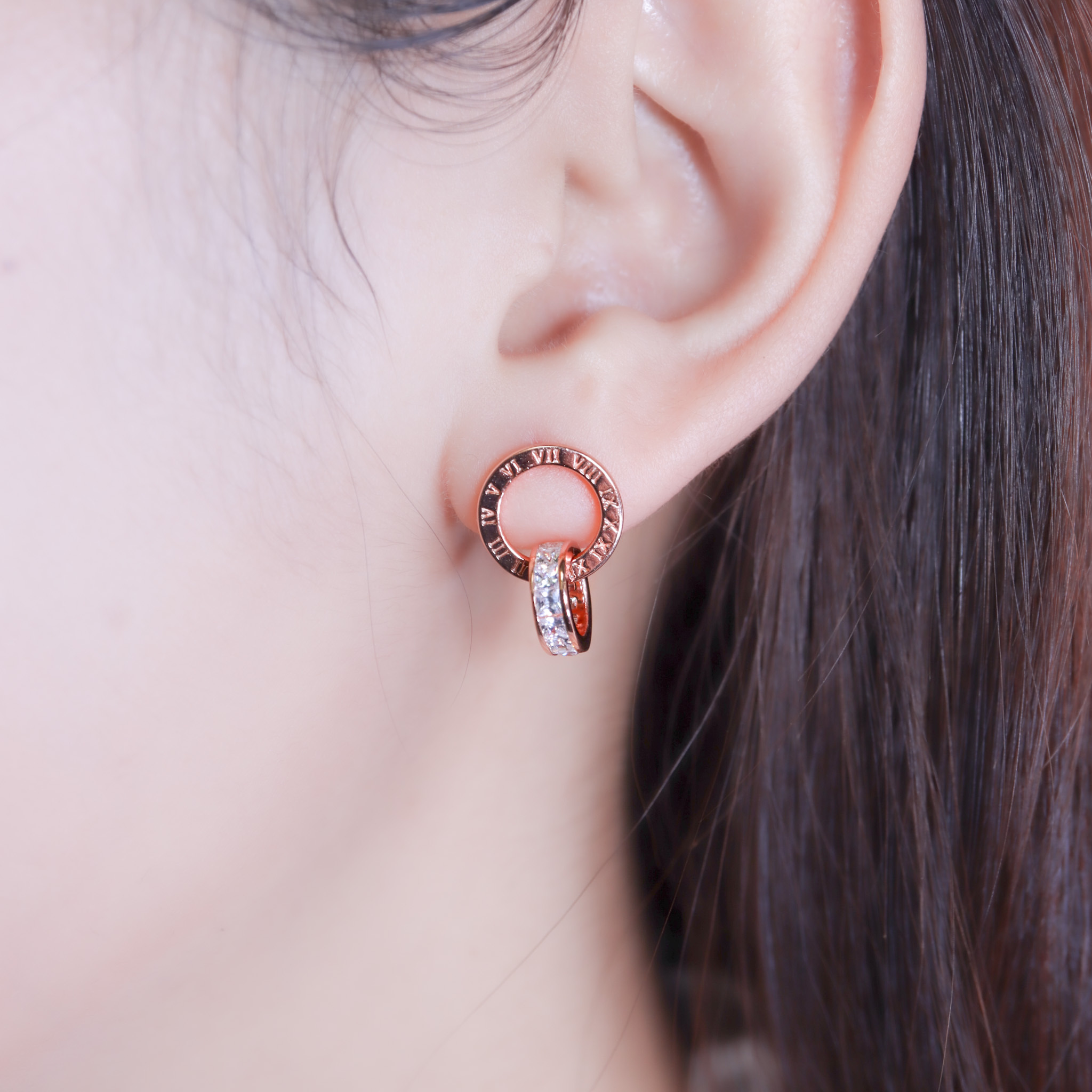 | 925純銀・白金・玫瑰金 | 數著我們的日子耳環 (銀/玫瑰金) | EA1117 |