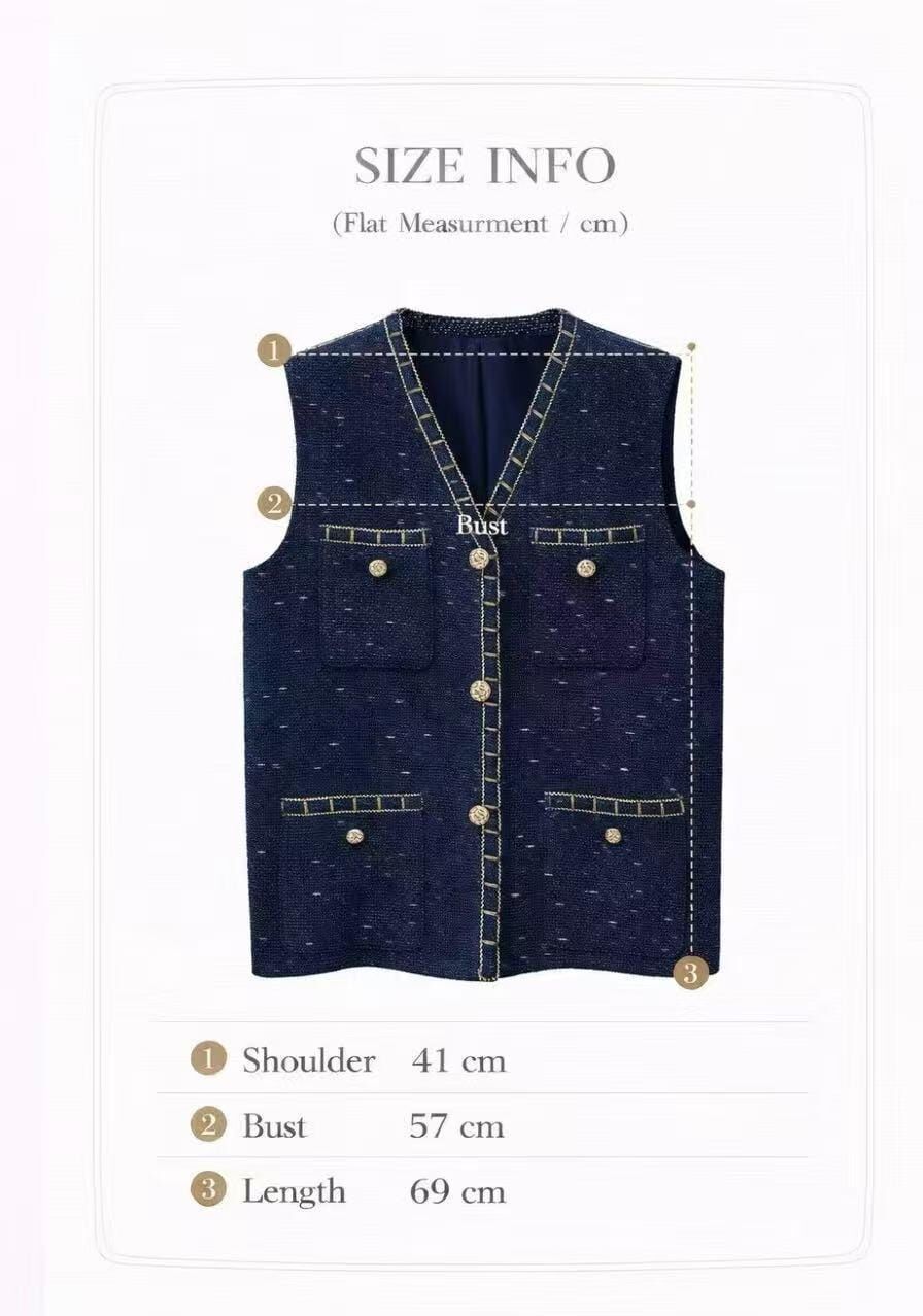 MA5511 小香金幣背心外套 *特價* (優惠碼同充值購物金不適用)