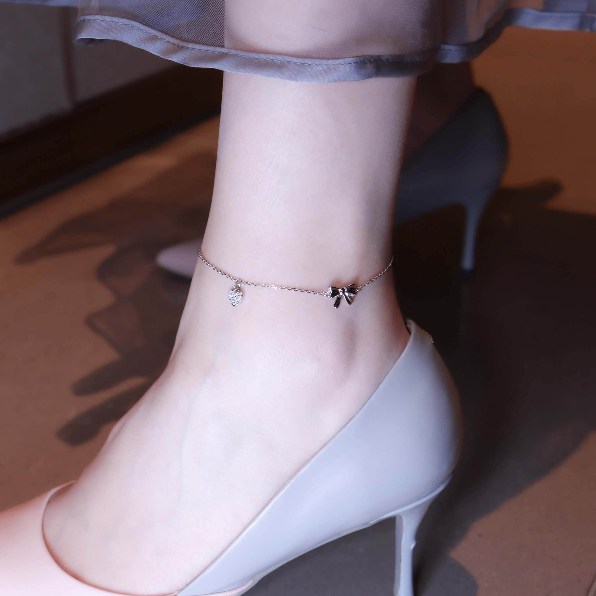 | 925純銀・白金 | 愛意許願結腳鏈 | AN0143 |