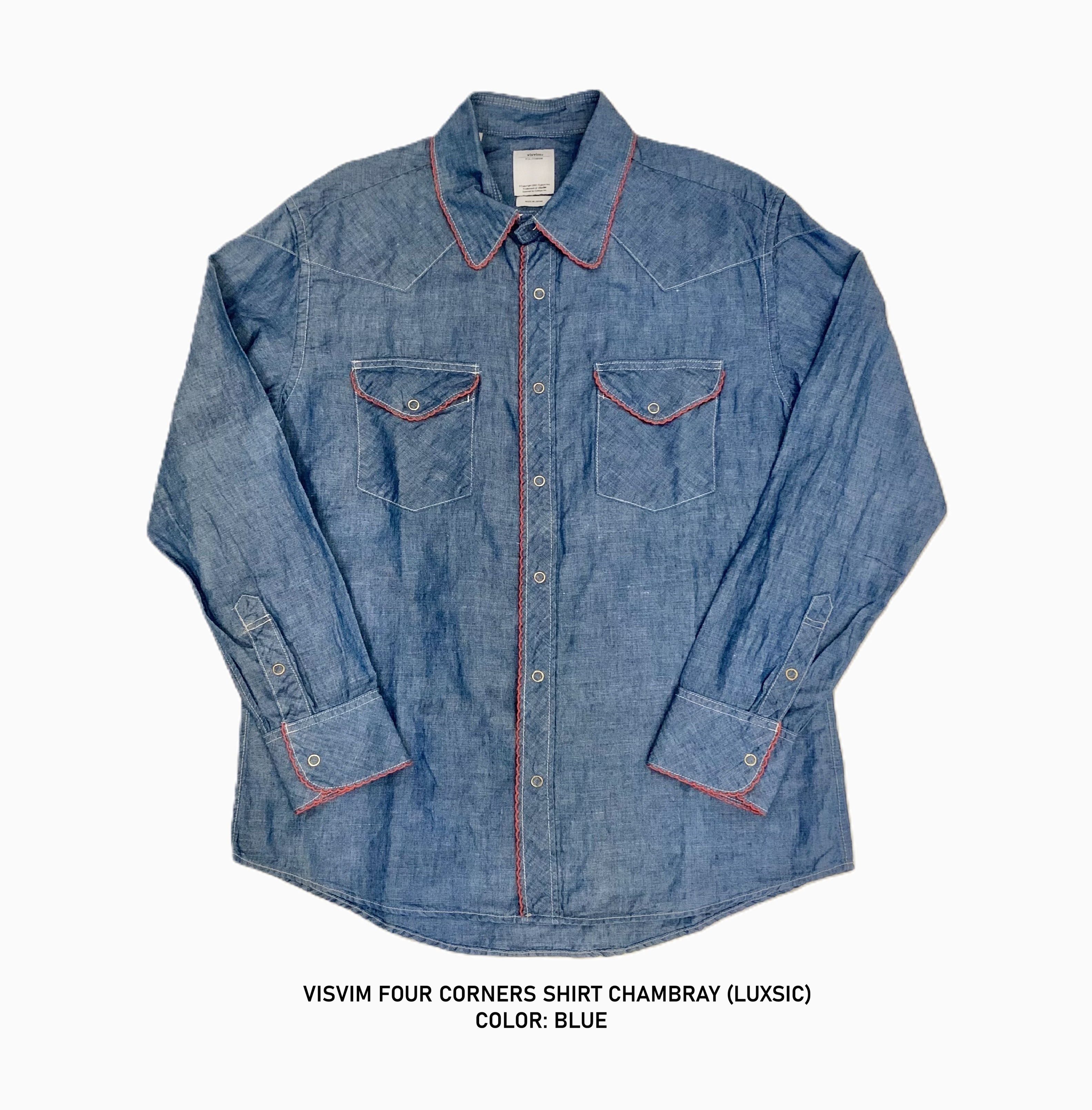 VISVIM FOUR CORNERS SHIRT CHAMBRAY (LUXSIC) - BLUE SIZE 3 IN STOCK NOW (現貨發售中)