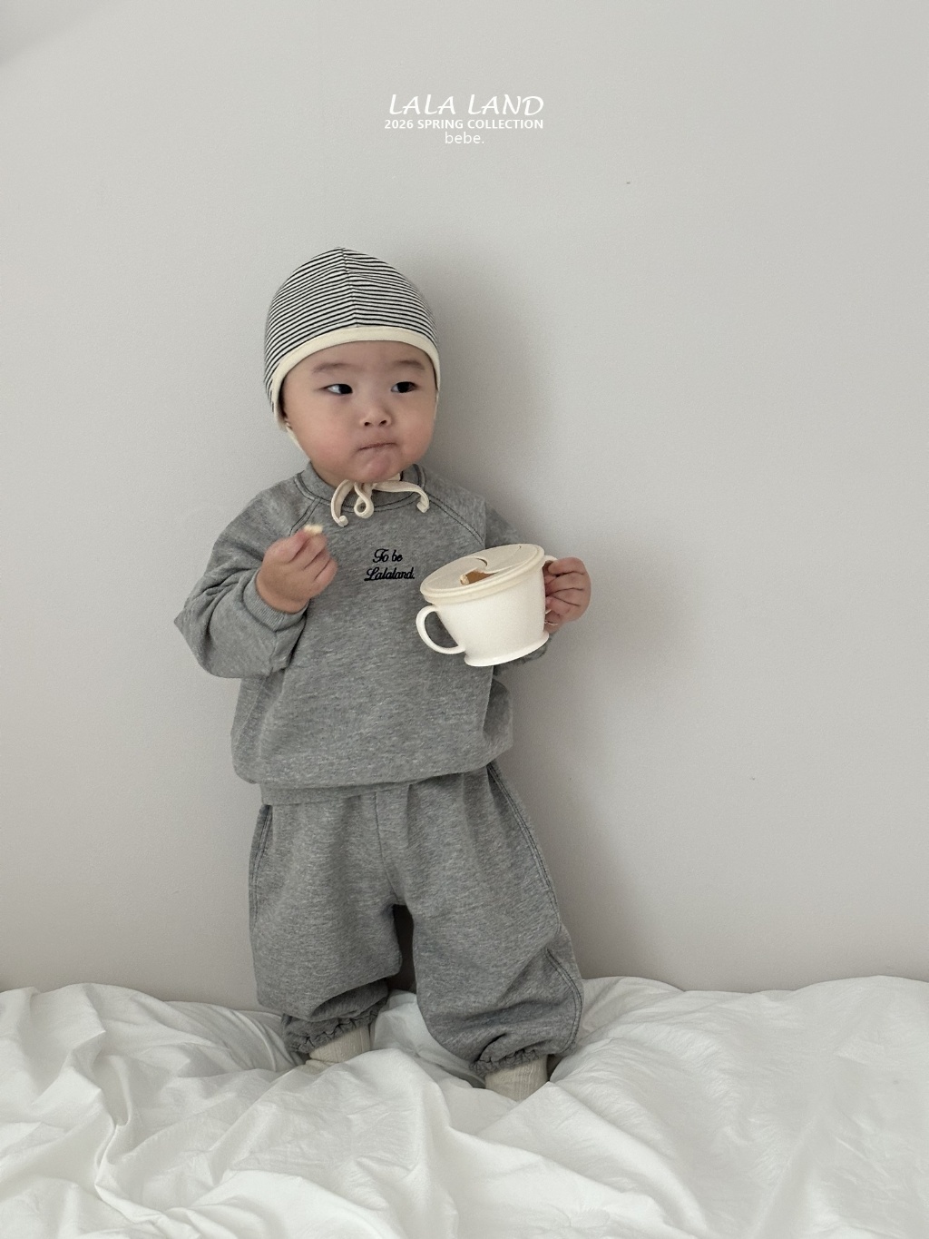 韓國🇰🇷 LALA LAND 刺繡英字休閒套裝(12m/18m)