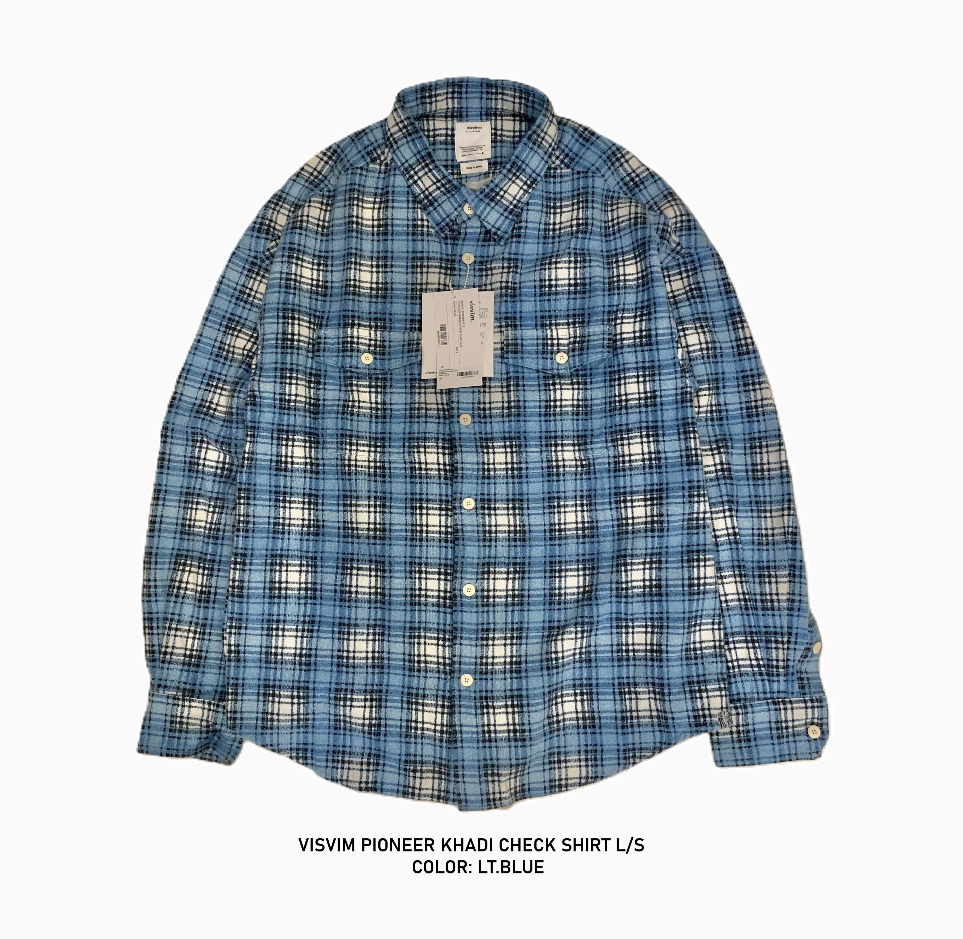 RE-STOCK: VISVIM PIONEER KHADI CHECK SHIRT L/S - LT.BLUE SIZE 2 IN STOCK NOW (現貨發售中)
