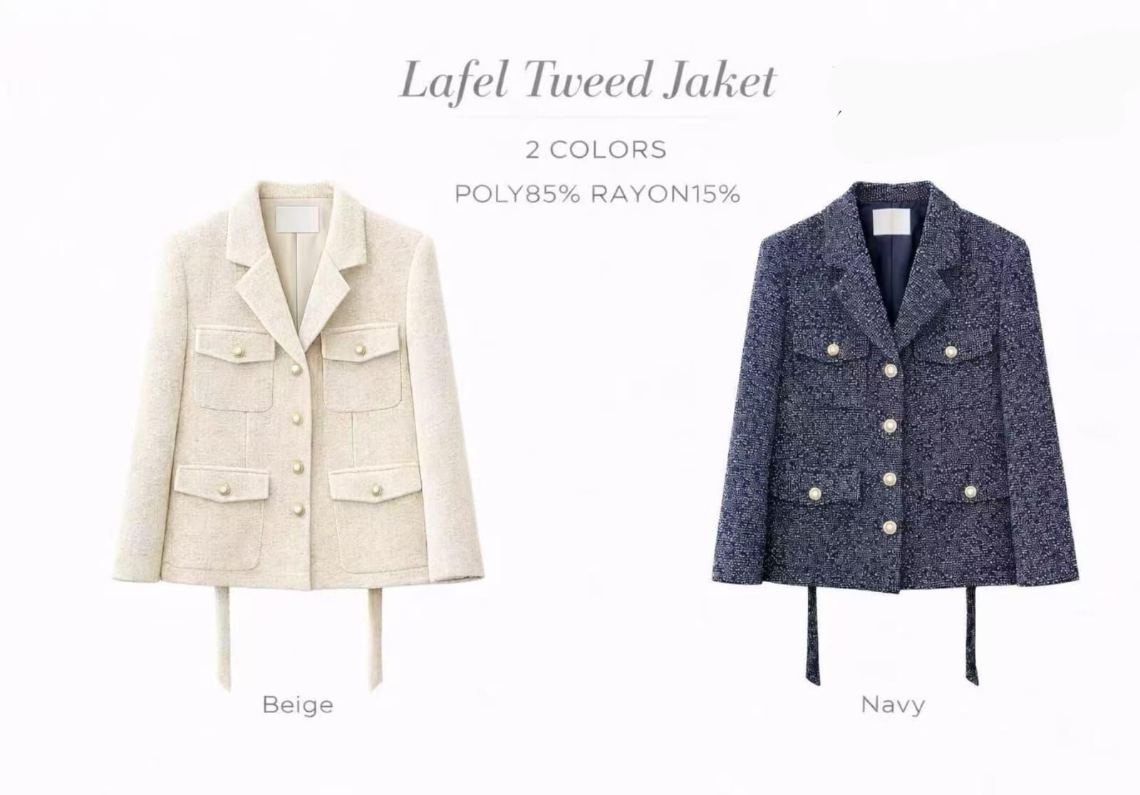 MA5517 小香毛呢西裝外套 *特價* (優惠碼同充值購物金不適用)