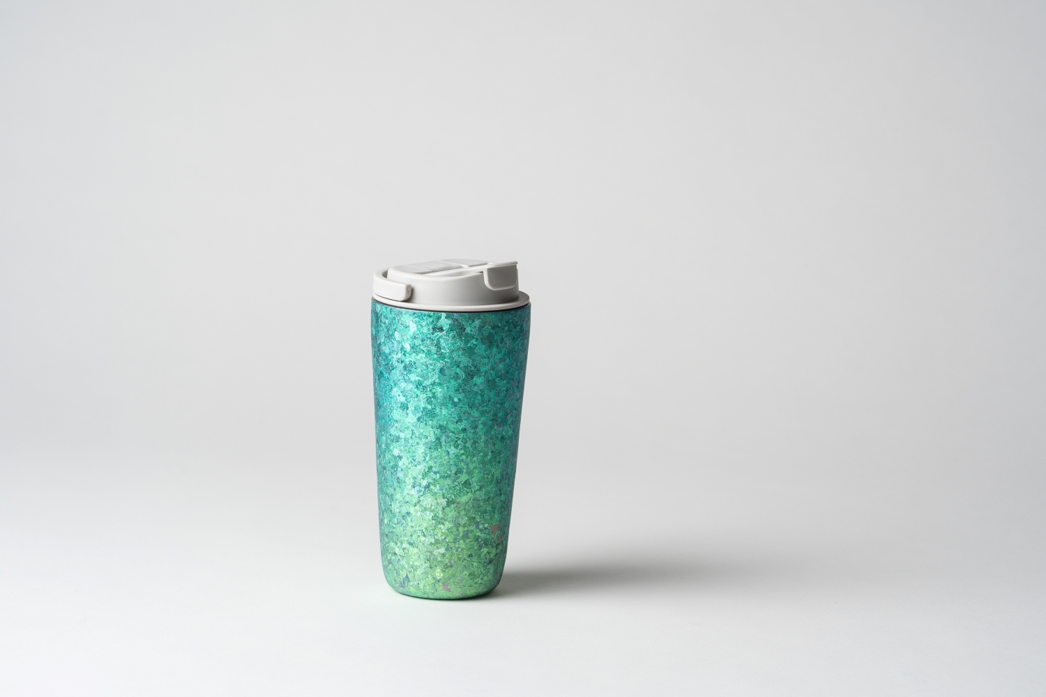 純鈦跳跳杯 MINI｜晶鈦暈彩系列｜森嶺翠綠Ｘ雲霧灰蓋