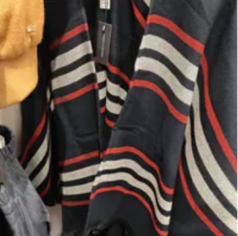 [S] TOMMY HILFIGER NAVY MULTI ALLOVER STRIPE CAPE, XW07052-400 (STH1490)