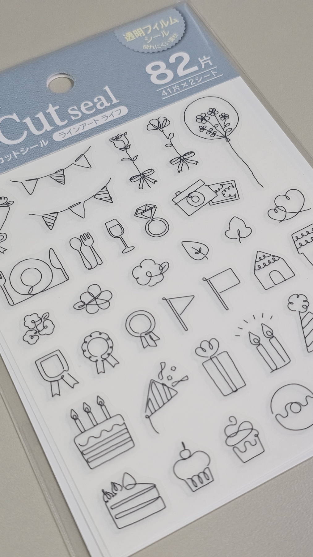 Daiso Film Die Cut Seal - Line Art Life