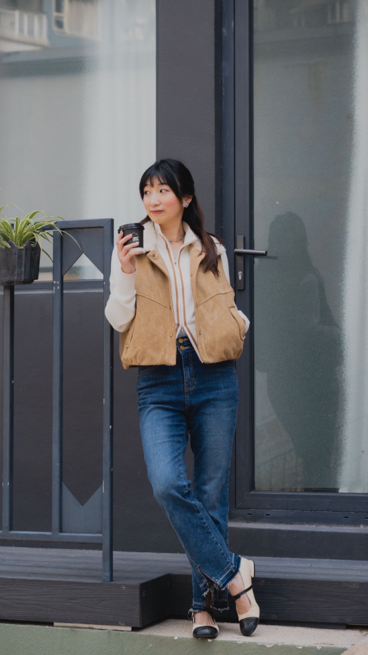 簡約線條雙拉鏈外套/上衣