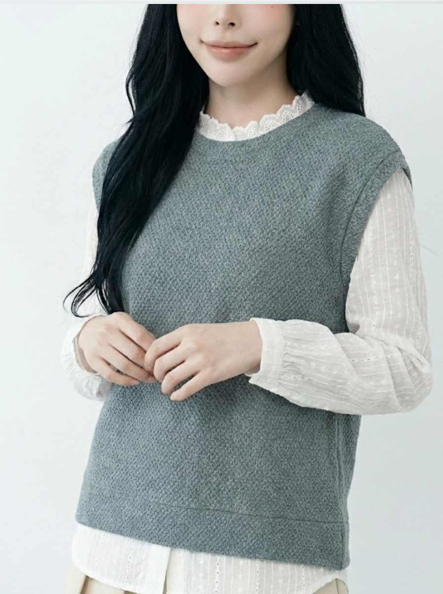 Ie 假兩件波浪領top