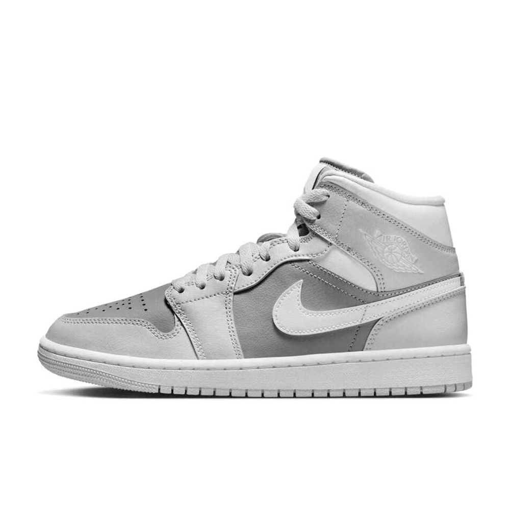W Nike Air Jordan 1 Mid 灰白 AJ1 中筒 休閒鞋 運動鞋 女鞋 BQ6472-008
