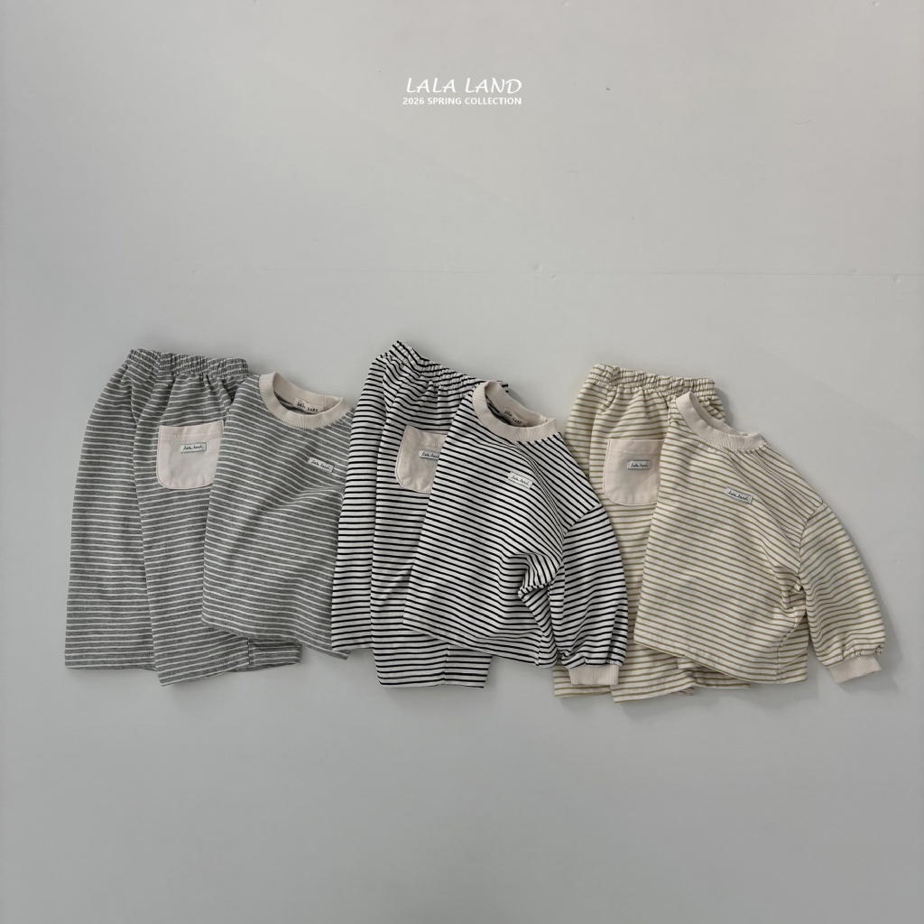 韓國🇰🇷 LALA LAND 柔軟條紋休閒套裝(XS-XL)