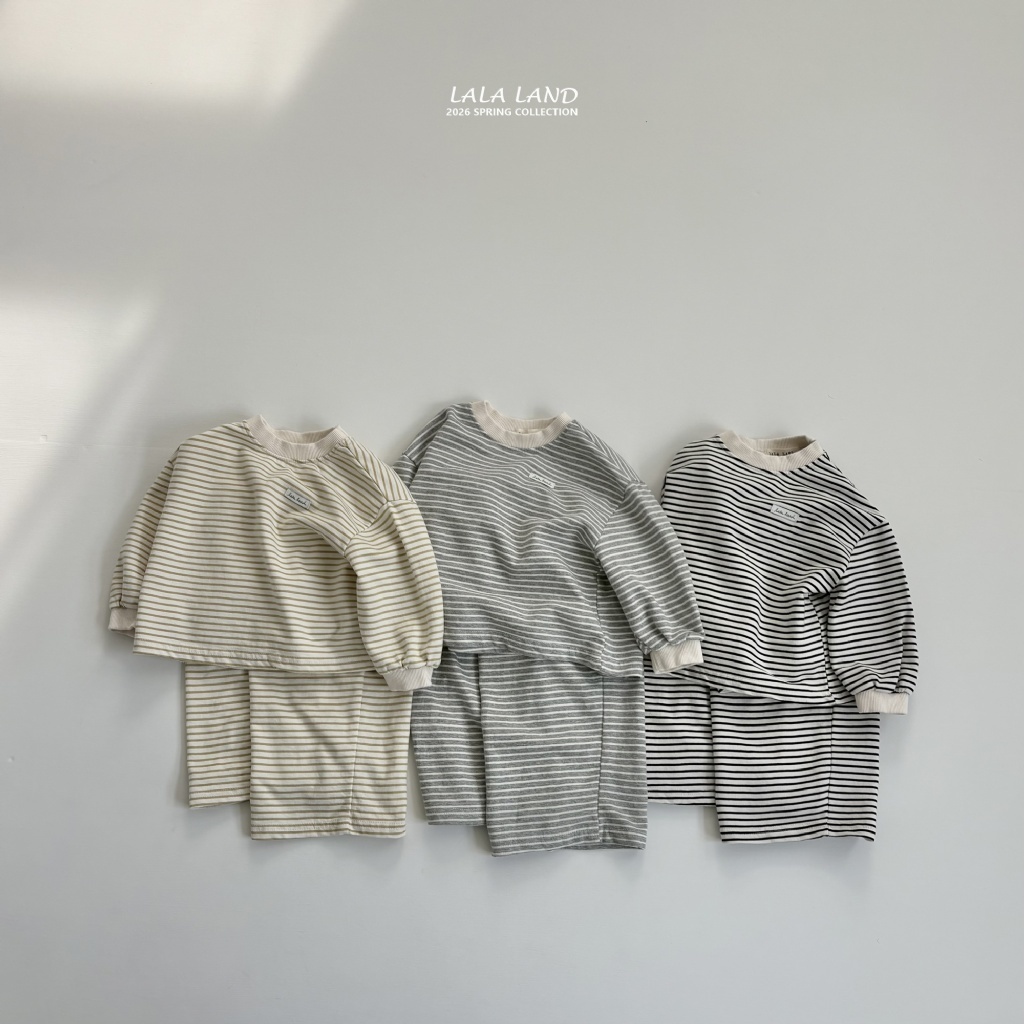 韓國🇰🇷 LALA LAND 柔軟條紋休閒套裝(XS-XL)